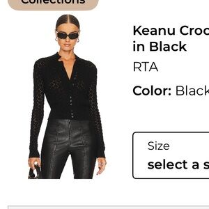 RtA Black Cable Knit Cardigan